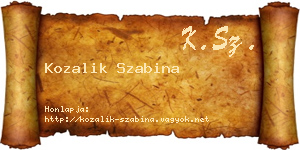 Kozalik Szabina névjegykártya